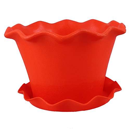 Gardens Need Orchid Pot with Same Color Drip Tray - 8", Pack of 3 Sets, Orange 3