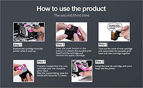 LemeroUexpect Remanufactured Ink Cartridge Replacement for HP 63XL 63 XL for OfficeJet 5258 5255 4650 3830 4655 4652 3634 Envy 4520 Deskjet 1112 3636 Printer (1 Print Head, 3 Color Inkwel) 4