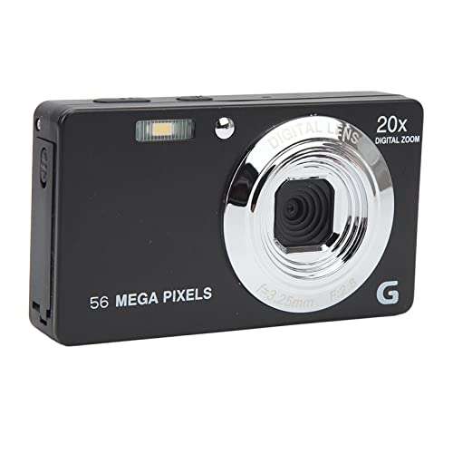 XF500 Digital Camera, 2.7in LCD Screen 56MP 20X Digital Zoom 4K Vlogging Camera, Built in Flash, Support 128G Memory Card, 750mAh Battery Selfie Anti Shaking Camera (Black) 1