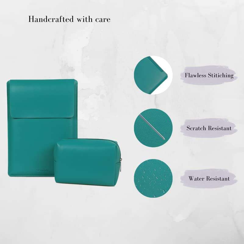 Enthopia 16 Inch Slim Laptop Sleeve for 16 Inch MacBooks/Other 16 Inch Slim Laptops Protective Cover with Organiser Pouch for Mouse,Charger,Hard Disk,Pen Drive,etc (Teal) 5