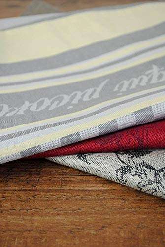 DII 100% Cotton, Machine Washable, Everyday Kitchen Basic, Ultra Absorbent, French Jacquard Decorative Dishtowel 20x28", Set of 3- Une Poule Sur Un Mur 5