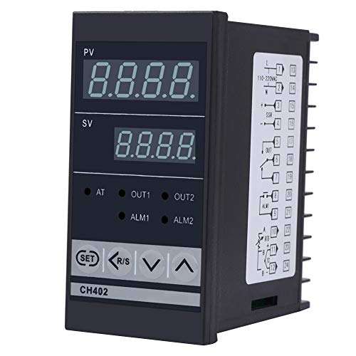 Valentine's Day Carnival Temperature Controller,CH402 AC85-264V High Precision Smart PID Temperature Controller Thermostat Relay TC/RTD Input 2