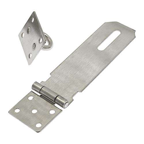 SiinvdaBZX 2 Pcs 5 Inch Padlock Hasp Stainless Steel Door Hasp Latch Lock Security Door Clasp for Sliding door, Barn door 4