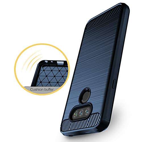 Dzxouui Compatible with LG Harmony 4 Case,LG Premier Pro Plus Case,LG K40S Case,LG K41 Case,LG K400 Case,Phone Cover Shockproof Soft TPU Cases for Harmony 4(DL-DarkBlue) 3