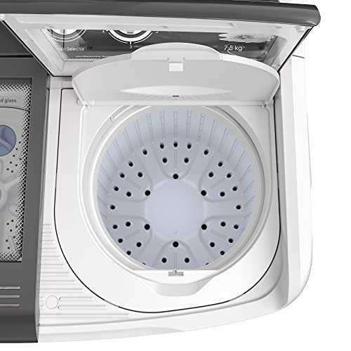 Godrej Edge 7.5 Kg 5 star Semi-Automatic Top Loading Washing Machine Appliance (WSEDGE 75 5.0 TB3 M STGR, Satin Grey, Toughened glass lids) 6