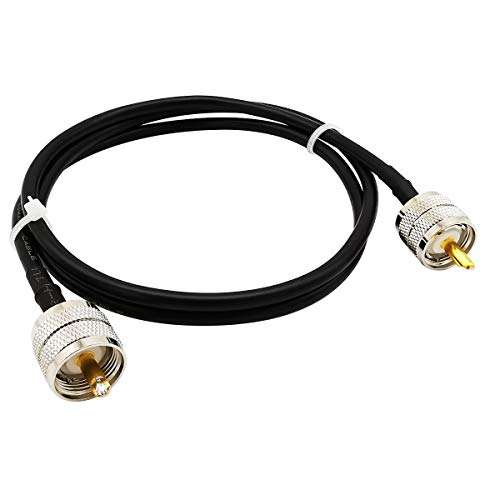 ALLiSHOP PL259 Cable Jumper Male to Male UHF Coax Cable CB Coax Patch Cord (2 feet) with Low Loss RG58 50 Ohm for CB Radio HAM Radio SWR Meter Antenna Equipment 1