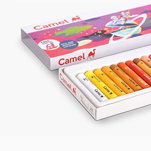 Camel 15 Shades Oil Pastels include 1 Drawing Pencil Free gift (25 Shades) 1