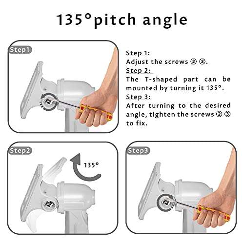 Drsn Mini Projector Wall Mount, CCTV Security Camera Mount Bracket, Aluminum Alloy Indoor Outdoor CCTV Wall Ceiling Mount Holder Length 6.7"/Rotation 360°/Tilt 135°/Load 6.6 lbs/White 5