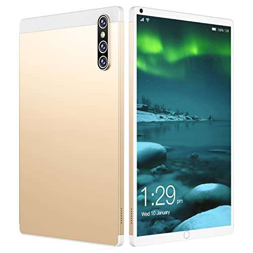 Natuogo Tablet 8 Inch, Dual SIM Pablets with Quad Core, 12GB RAM /512 GB Expand, 3G Phone Call, WiFi, Bluetooth, Dual Camera, GPS, IPS Touchscreen Tablet PC,Golden 1