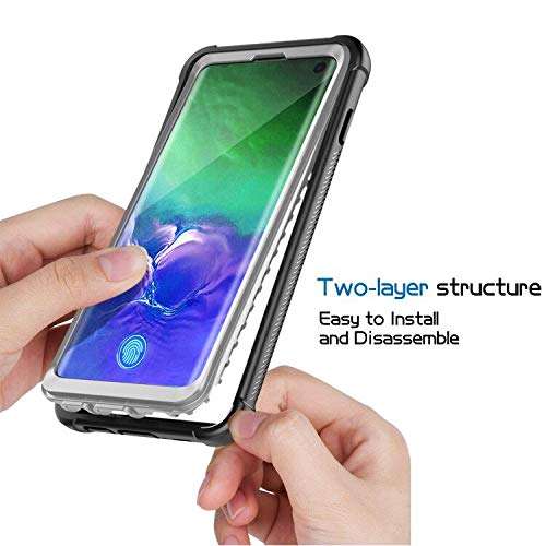 Snowfox Samsung Galaxy S10 Case, Heavy Duty Protection with Built-in Screen Protector Shockproof Case for Samsung Galaxy S10 6.1 inch 4