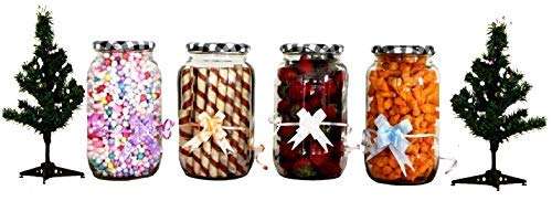 Decor Shine 1000 Ml Grocery Kitchen Container jar for Storage Food Material,Spice Storage,Pickle Storage Jar with air Tight Lid (2, Black Checks) 4