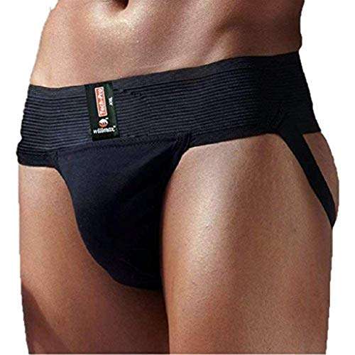 KD Willmax Jockstrap Gym Cotton Supporter Pack 2 Black XXXX Large with Cup Pocket Athletic Fit Fashionable Straps Brief Multi Sport Jockstrap Gym, Fitness & Outdoor Inner Wear Soft Underpants 5