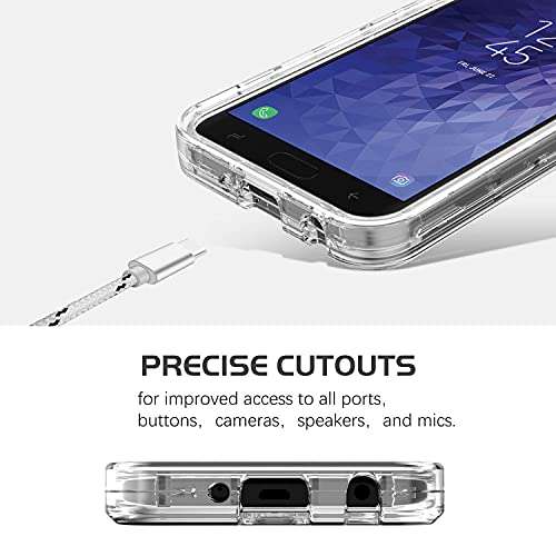 YINLAI Clear Case for Galaxy J7 2018/j7 Crown/J7 Aero/J7 Refine/J7 Star/J7V/J7V 2nd Gen,3 in 1 Heavy Duty Shockproof Protective Hybrid PC TPU Bumper Transparent Phone Cover for Samsung J72018,Crystal 5