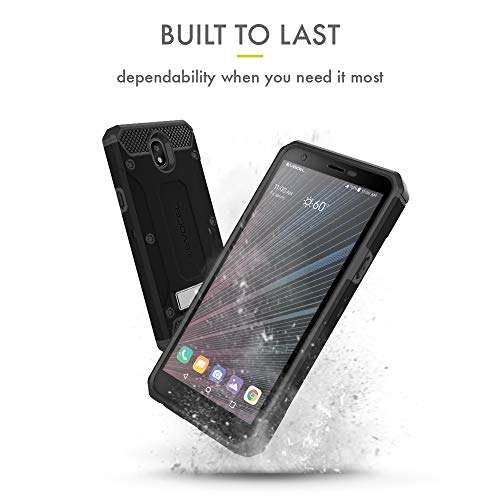 Evocel Explorer Series Pro Phone Case Compatible with Escape Plus, Tribute Royal, K30 (2019), Aristo 4 Plus, Arena 2, X320 with Glass Screen Protector and Belt Clip Holster, Black 3