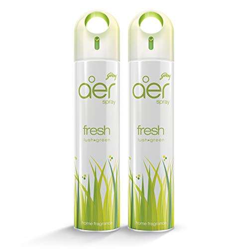 Godrej aer Spray | Room Freshener for Home & Office - Fresh Lush Green | Pack of 2 (220 ml each)| Long-Lasting Fragrance 1