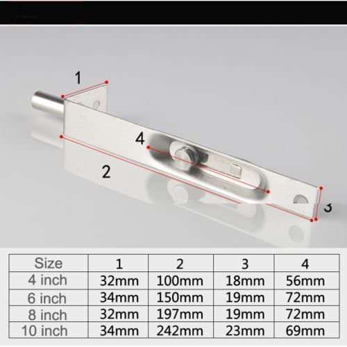 UHPPOTE Stainless Steel Door Gate Bolt Latch Lever Action Flush Slide Lock Bolt (4 inch/Pack of 2) 5