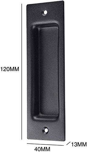 Dpprdl Door Handles Hardware Gate Sliding Barn Finger Accessories Door Handle Easy Install Rustproof Home Matte Closet Embedded S (Color : Black) 2