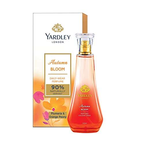 Yardley London Autumn Bloom Perfume Spray Floral Fruity Scent| 90% Naturally Derived| Plumeria & Orange Peony Perfume For Women| 100Ml 1