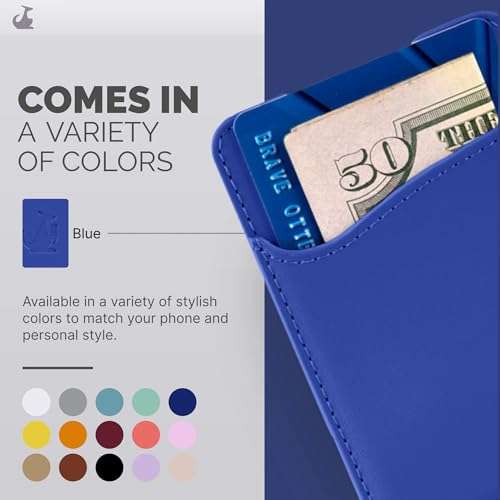 Wallaroo Premium Leather Cell Phone Wallet Stick On - Android and iPhone Wallet and Card Holder for Women and Men - Durable with Non-Slip Lining Secures Up to 3 Cards 4