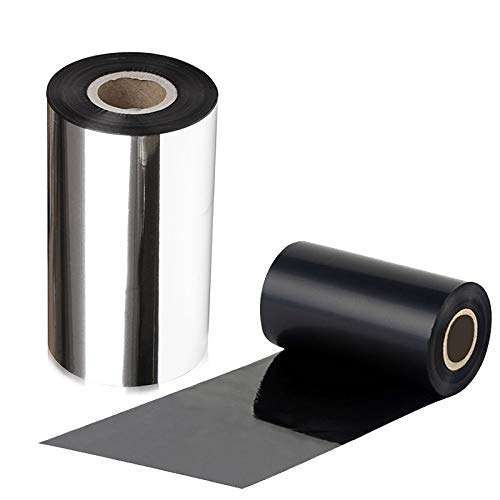 LENVII Black Resin Ribbon for Zebra Thermal Transfer Desktop Printers, for FBA Removable Labels(4.33'' x 656', 1'' Core, 2 Rolls/Package) 1