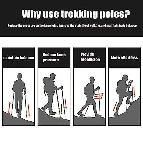 Simxen Trekking Poles Shock Absorbing Adjustable Hiking or Walking Sticks for Hiking Collapsible Strong,2-Pack Lightweight Walking Pole, All Terrain Accessories and Carry Bag (Blue) 5