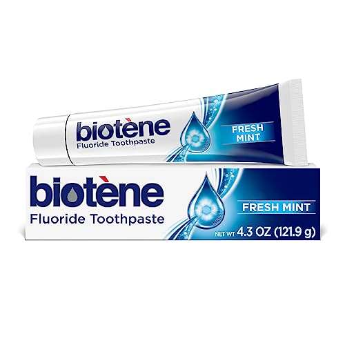 biotène Fluoride Toothpaste for Dry Mouth Symptoms, Bad Breath Treatment and Cavity Prevention, Fresh Mint - 4.3 oz 1