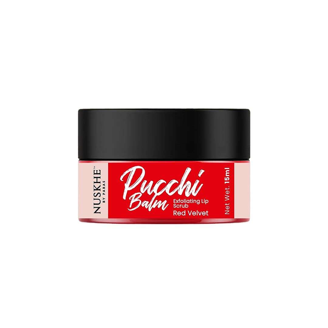 Nuskhe by Paras Pucchi Lip Scrub Balm Red Velvet For Lip Lightening Pink Lips for Men and Women Dry Lips | Smoker | Chapped Lip & Lipstick Stains Removal Lip care - 15g 1