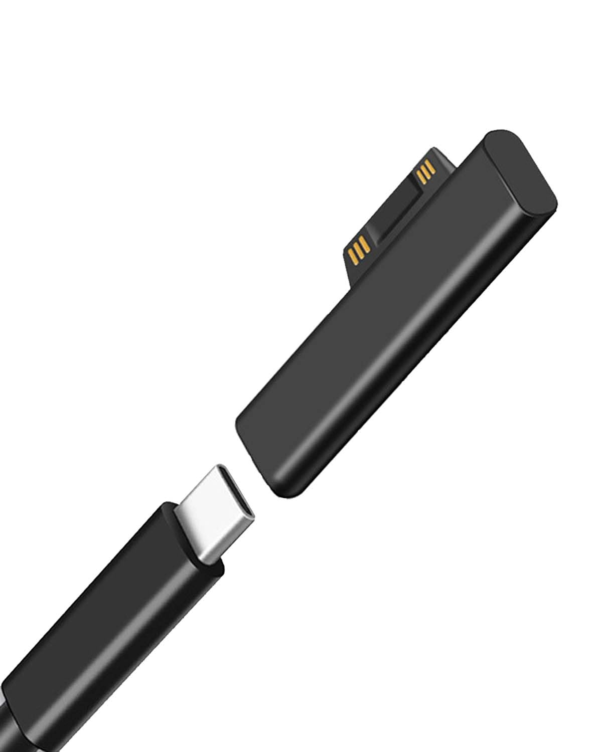 Surface PD Connector to USB-C Charging Adapter,Magnetic PD65W 15V/3A Fast Charging Adapter, for Microsoft Surface Pro7/Pro6/Pro5/Pro4/Por3,Laptop3/2/1/Book2/Book1/Go,Black