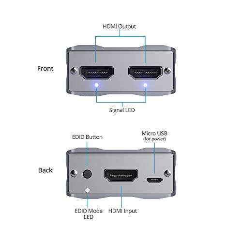 gofanco Prophecy 4K 1x2 HDMI 2.0 Splitter – 4K @60Hz YUV 4:4:4, HDR, 3D, HDCP 2.2/1.4, EDID, 18Gbps, ESD Protection, 2 Way Port, 1 in 2 Out, TAA Compliant (PRO-HD20split2P) 5
