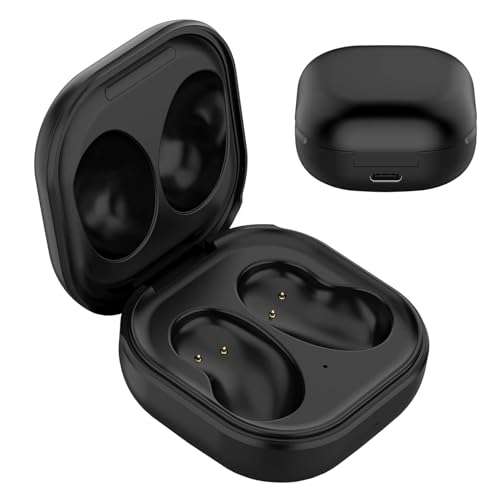 Threeeggs Charging Case for Samsung Galaxy Buds Live, Wired Charger Station for Galaxy Buds Live SM-R180 Earbuds 600Mah (Black) 1
