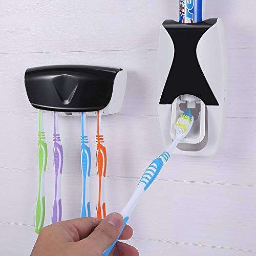 Best Quality Kitchen APPLIANCES Plastic Wall Mounted Automatic Toothpaste Dispenser and Toothbrush Holder Toothpest Dispenser (Multicolor) 2