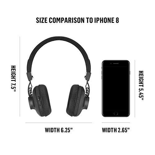 House of Marley Positive Vibration 2: Over-Ear Headphones with Microphone, Wireless Bluetooth Connectivity, and 10 Hours of Playtime (Black) 5