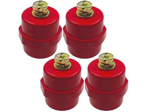 LBY 4pcs Busbar Insulator, SM-40 Polyester Standoff Insulators with Screw(M8), High-Strength Busbar Insulator Supporter, Resin(Red) 2