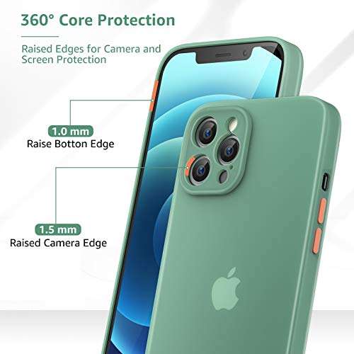 Shockproof with iPhone 12 pro max case with camera lens protector clear Liquid Silicone Gel Rubber Phone Case,ultra thin Cases for iPhone 12 Pro max Cover 6.7” Slim Soft Protective Case(Forest Green) 3