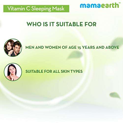 Mamaearth Vitamin C Sleeping Face Mask | Overnight Restorative Night Time Skincare | Hydrating Cream-Gel Mask for Radiant Skin | No Paraben | 3.53 Oz (100g) 6