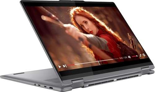 Lenovo Yoga 7 2-in-1 Laptop 16.0" Touchscreen FHD+ Display (AMD Ryzen 5 8640HS, 8GB LPDDR5, 512GB SSD, Active Pen, Copilot, Backlit KB, Fingerprint, WiFi 6E, Win 11 Home) w/DKZ USB Port Expander 3