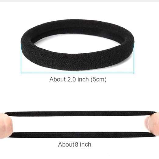 Cerrito Hair Band for Women & Girls, No Damage Hair Elastics, Strong Hold Ponytail Holders, Soft, Stretchable Rubber Bands for Thick, Thin, Curly & Straight Hair (Black, Pack of 30) 3