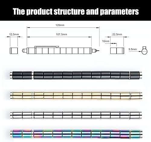 EKANTIK Magnetic Pen Decompression Metal Pen, Fidget with 13 Rings, Creative Toy Write, Intellectual Learning, and Stress Reduction Gifts for Family or Friends Multifunction (Pack of 1) 3