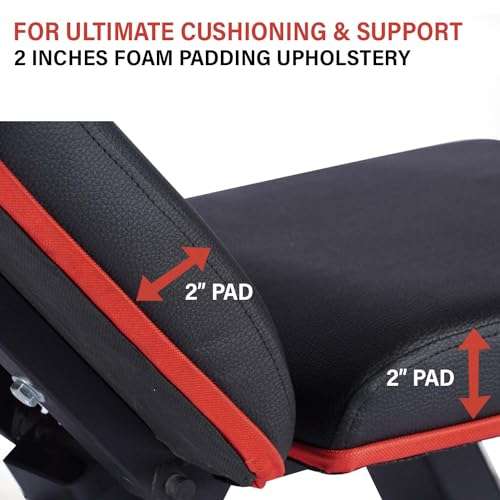 WELCARE Multi Adjustable Weight Bench for Home Gym - Foldable Workout Bench Press with Heavy Duty Steel, Folding Sit up Flat Incline Decline Strength Training Bench for Full Body Exercise 4