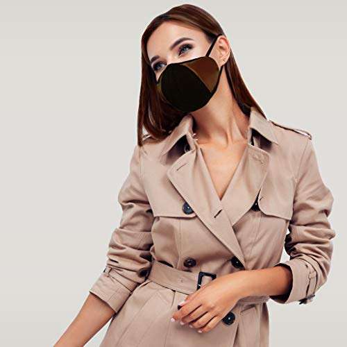 F Gear Luxur F95 Mask Size Large Black-Brown-Olive Green Safeguard 7 layer ISO CE SITRA lab certified >95% Bacteria Filtration pack of 3 2