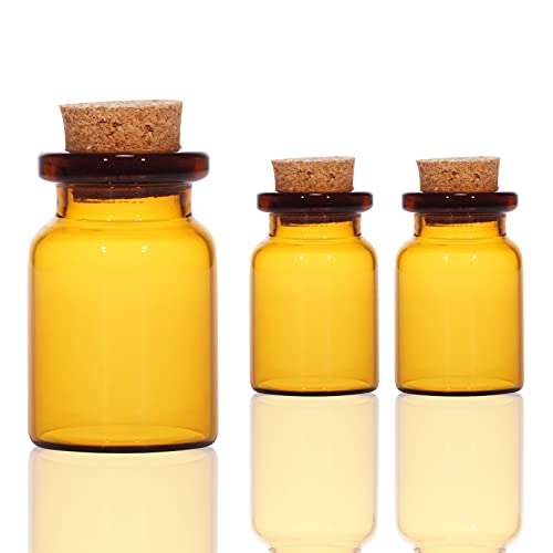 Rentra S.P.A 5ml Amber Round Regular Glass Vial + Natural Cork Stopper