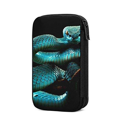 Travel Cable Organizer Bag,Blue Snake Electronics Accessories Case Portable Cable Organizer for Cable,Cord,Charger,Phone,USB,Sd Card 1