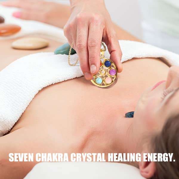 Chakra Healing Necklace Crystals Stones Beads Gold Plated Gemstone Handmade Spiritual Jewelry for Women Girls Gifts 3