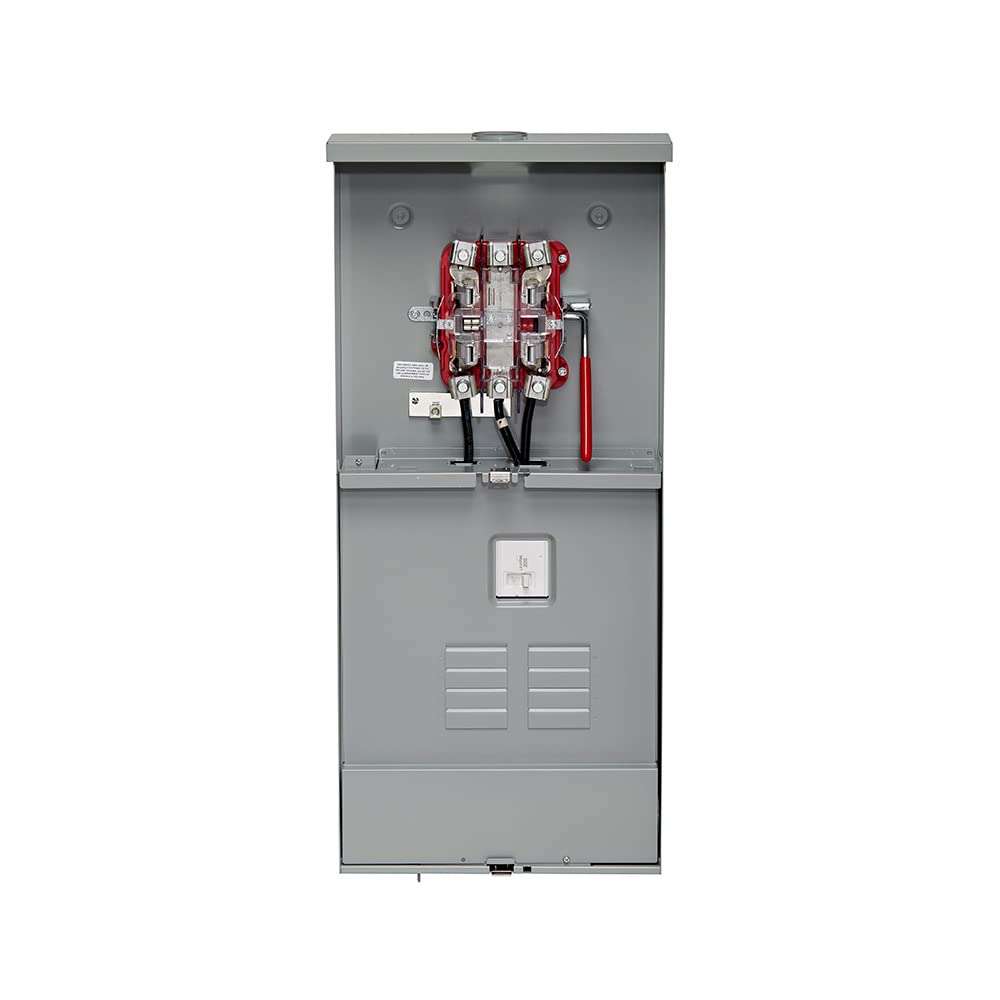 Leviton LS820-B5D 200A Outdoor Meter Main Combo, 8 Spaces, Ringless with Lever Bypass, 5th Jaw Installed 3