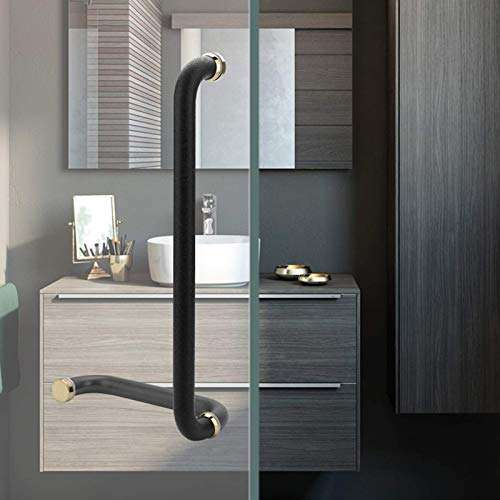 Dpprdl Bathroom Shower Door Pull Push Handle, Shower Door Handle for Glass Door Single Door Inside and Outside Handle Set 4