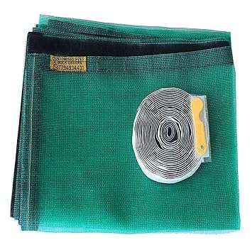 SAI Balaji 36 X 72 Inch_3 X 6 Ft_90 X 180 Cm_Un Stitched Fiber Glass Mosquito Net for Windows_200 GSM_Green Color_ with Regular Loop Tape and Self Adhesive Hook Tape and Cutter ASEC12 4