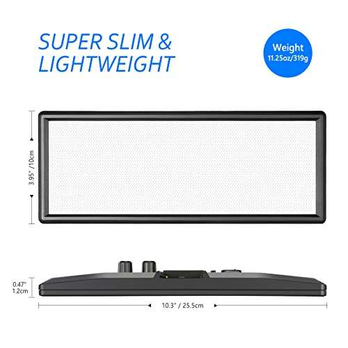 Neewer Super Slim Bi-Color Dimmable LED Video Light with LCD Display, 2600mAh Li-ion Battery and Charger - Ultra High Power LED Panel, 3200K-5600K for Camera Photo Studio Portrait Video Photography 2