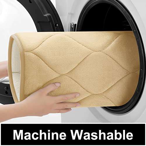 Colorxy Memory Foam Bathroom Rugs - Water Absorbent, Super Soft Non-Slip Bath Mat, Washable Ogee Design Bathroom Mat Set of 3, Small/Large/Contour, Black 5