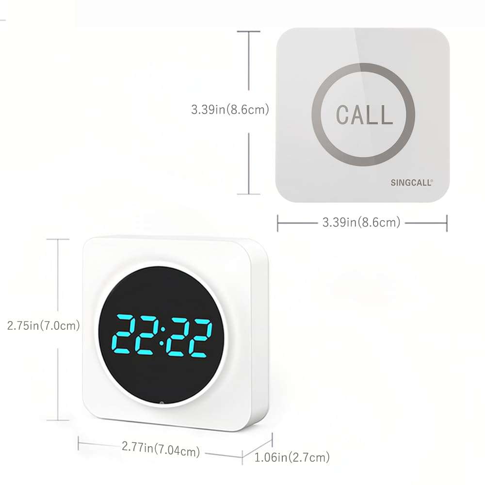 SINGCALL Restaurant Pager System Waiter Calling System Pagers and Beepers for Kitchen,Fast Food,Hotel,Restaurants,Cafe,Bar to Call Waiters 1 Number Display Receiver 6
