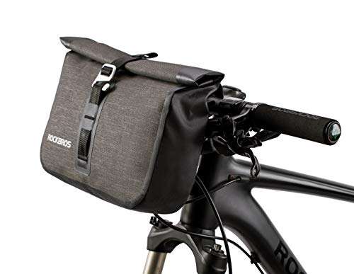 ROCKBROS Bike Handlebar Bag Waterproof Bicycle Front Handlebar Bike Bag 6L Bikepacking Bag for Mountain Road Bicycles 6